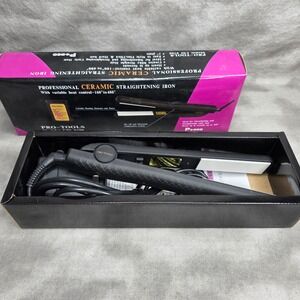 Pebco Pro-Tools 1" Ceramic Plate Straightening Flat Iron #CSI0100 NEW